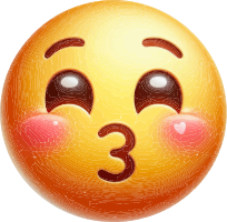 Blushing emoji face with heart eyes