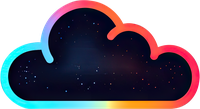 Cloud design template with gradient and stars