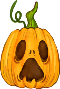 Carved pumpkin with a spooky face