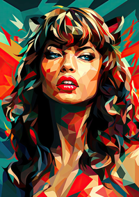 Colorful geometric portrait of a woman