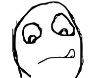 A minimalist drawing of a face with a meh expression
