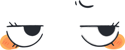 Cartoon eyes with orange cheeks