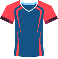 Illustration of a blue and red sports jersey