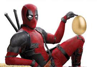 Deadpool holding a golden egg
