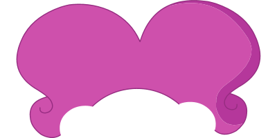 Pink heart icon with curved ends