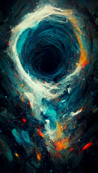 Abstract digital art of a cosmic vortex