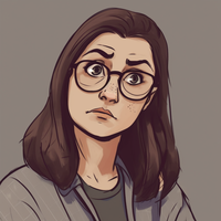 Cartoon illustration of a woman with a concerned expression