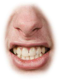 A smiling face with visible teeth