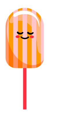 Cartoon orange popsicle with a smiling face