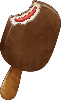 Chocolate coated ice cream bar with a bite taken out