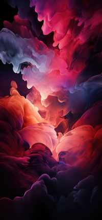 Abstract cloud formation with red, orange, and blue hues