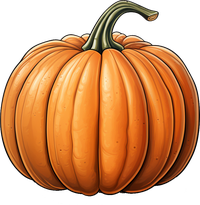 A realistic digital illustration of an orange pumpkin