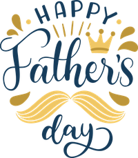 Happy Father's Day illustration with crown and mustache