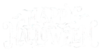 Happy Halloween text in a decorative font