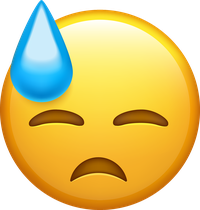 Relieved face emoji with a drop of sweat