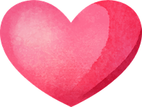 A pink watercolor heart
