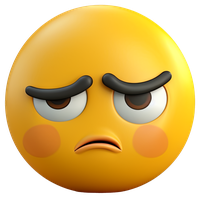 An angry yellow emoji with a displeased expression
