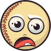 Shocked baseball emoji with wide eyes and open mouth