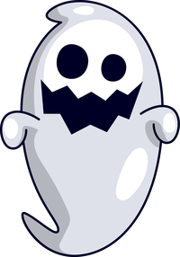 Cartoon ghost with a smiling face