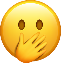 Yellow emoji with hand over mouth