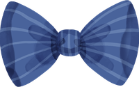 A blue bow tie with a plaid pattern