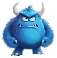 Sulley, a blue monster with horns and sharp teeth
