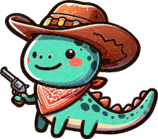 Cartoon crocodile in cowboy attire