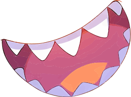 Cartoon monster mouth with sharp teeth