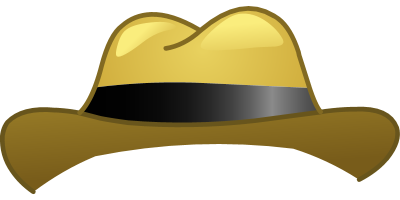 A yellow cowboy hat with a black band