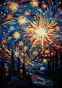 A kaleidoscope of fireworks exploding in the night sky