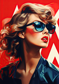 Digital painting of a woman with sunglasses