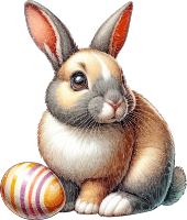 Cartoon bunny with Easter egg