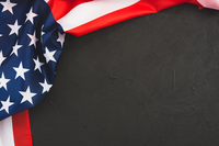 American flag on a dark background