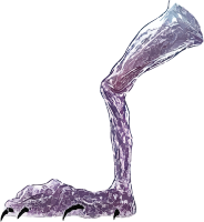 Purple glass sculpture with a twisted, abstract design