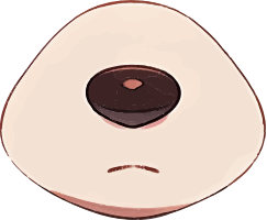 A cartoon avocado with a sad face