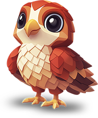 A cute, low-poly owl with large eyes and detailed feather texture