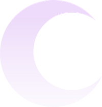 Crescent moon icon on black background