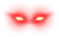Glowing red eyes