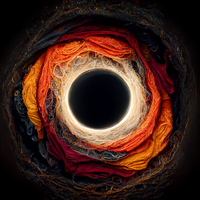 A colorful, swirling vortex around a black center.
