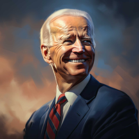Illustration of Joe Biden in a suit smiling