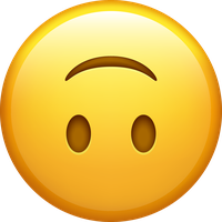 A yellow emoji face with a confused expression