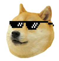 Doge wearing thug life glasses
