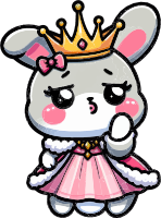 Cartoon bunny princess with crown