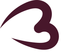 Abstract maroon and white logo on black background