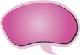 A pink bean-shaped graphic with a gradient effect