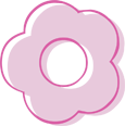 Pink flower icon with a large petal and circular center