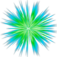 A radial pattern with a green center and blue outer sections