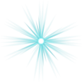 Stylized turquoise starburst with white center