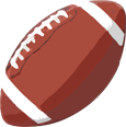 American football ball with white laces