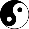 Yin Yang symbol on a black background